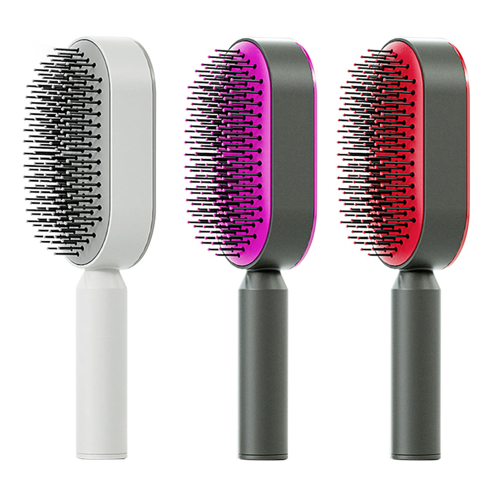 Brosse à cheveux autonettoyante pour femmes Brosse (qualité premium)