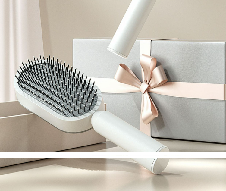 Brosse à cheveux autonettoyante pour femmes Brosse (qualité premium)