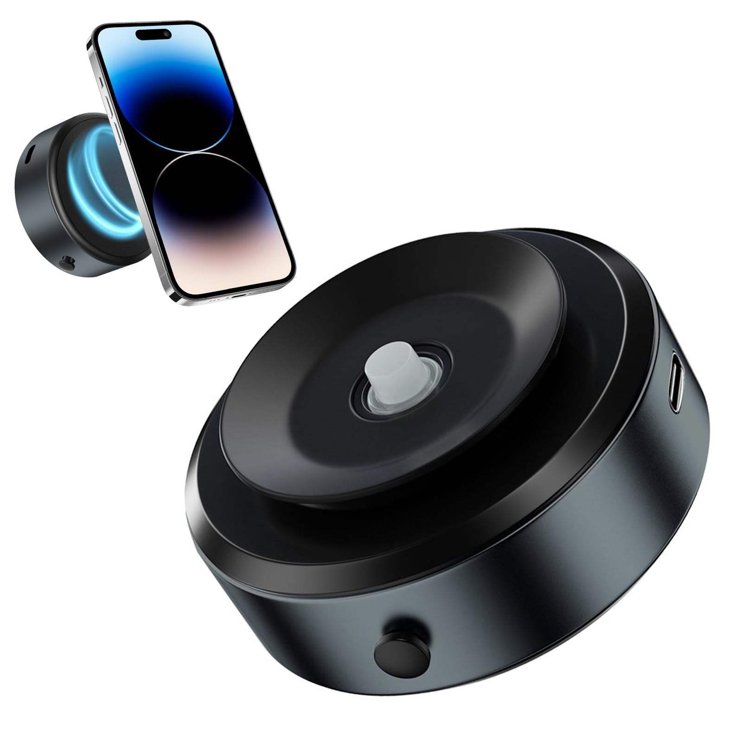 Support Téléphone Magnétique Automatique à Succion Électrique – Rotation 360° et Forte Absorption pour Voiture