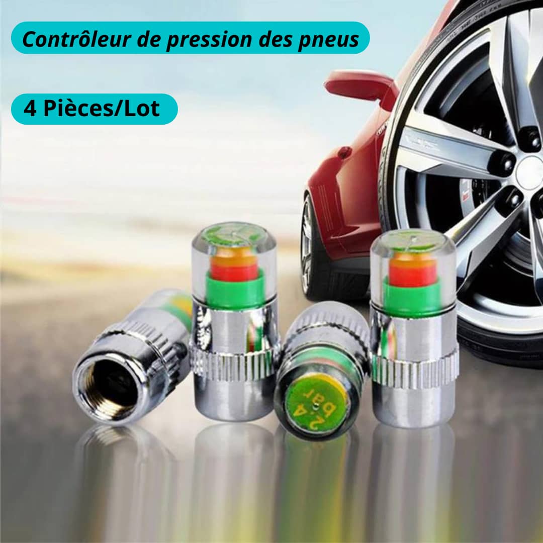 Indicateur de pression des pneus (Lot de 4) (2 lots achetés 1 offert)